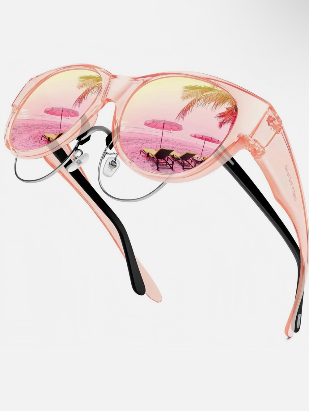 Eunoialens -Women’s Oversized Pink Fit-Over Sunglasses - Polarized UV